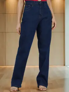 RIVI Women Comfort Boyfriend Fit High-Rise Stretchable Cotton Jeans