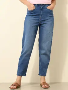 U.S. Polo Assn. Women Carrot Fit High-Rise Light Fade Stretchable Jeans