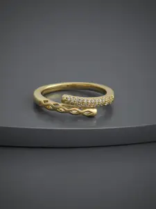 Kushal's Fashion Jewellery Gold-Plated Zircon Studded Finger Ring