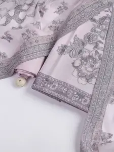 Meena Bazaar Floral Printed Art Silk Unstitched Dress Material