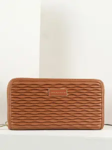 Van Heusen Woman Solid Textured Zip Around Regular Wallet