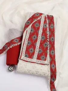 Meena Bazaar Geometric Printed Unstitched Dress Material