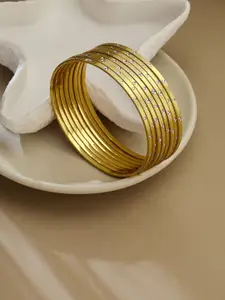 Atibelle Set Of 8 Gold-Plated Bangles