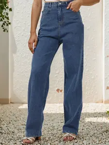 RIVI Comfort Boyfriend Fit High-Rise Cotton Stretchable Jeans