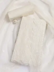 Meena Bazaar Floral Embroidered Art Silk Unstitched Dress Material