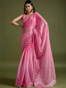 Anouk Ombre Sequinned Organza Designer Saree