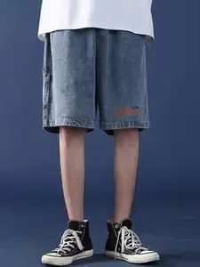 StyleCast x Revolte Men Loose Fit Knee Length Denim Shorts