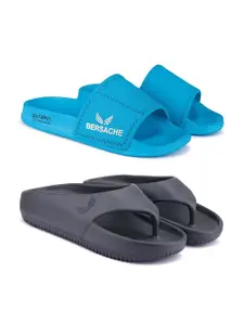 BERSACHE Men Rubber Sliders - COMBO of 2