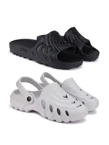 BERSACHE Men Set Of 2 Rubber Clogs & Sliders