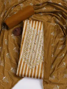 Meena Bazaar Striped Zari Unstitched Dress Material