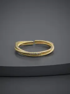 Kushal's Fashion Jewellery Rhodium-Plated Zircon Stone-Studded Finger Ring