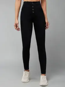 DOLCE CRUDO Women Skinny Fit High-Rise Heavy Fade Stretchable Cotton Jeans