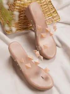 Froh Feet Women Embellished Transparent Wedge Heel Sandals