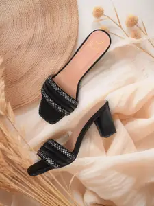 Jove Women Embellished Party Block Heel Sandals