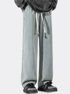 StyleCast x Revolte Men Straight Fit Mid-Rise Clean Look Light Fade Non Stretchable Jeans