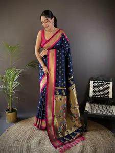 elora Woven Design Zari Silk Blend Kanjeevaram Saree