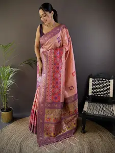 elora Woven Design Silk Blend Banarasi Saree