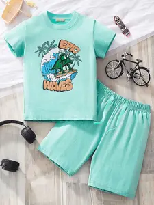INCLUD Boys Printed T-shirt with Shorts