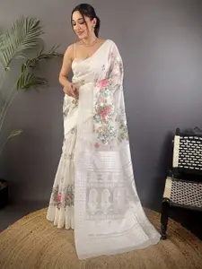 elora Floral Zari Silk Blend Banarasi Saree
