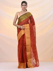 Arhi Woven Design Zari Pure Cotton Taant Saree