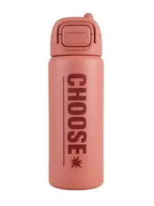 iSWEVEN Pink Single Stainless Steel Solid Double Wall Vacuum Water Bottle