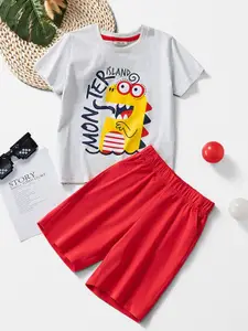 INCLUD Boys Printed T-shirt with Shorts