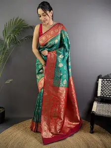 elora Woven Design Silk Blend Banarasi Saree