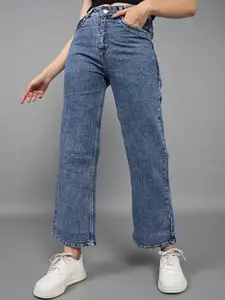 RIVI Women Comfort Boyfriend Fit High-Rise Stretchable Jeans