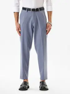 Snitch Men Blue Mid-Rise Slim Fit Trouser