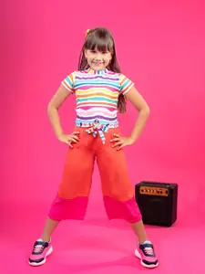 Tiny Girl Girls Striped Short Sleeves Top With Palazzo