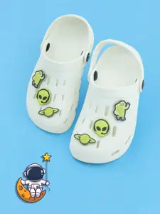 Yellow Bee Boys Alien & Space Charm Clogs