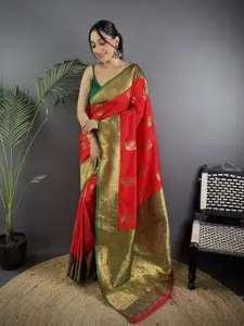 elora Woven Design Silk Blend Banarasi Saree