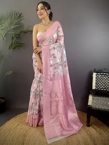 elora Floral Silk Blend Designer Banarasi Saree