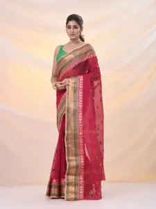 Arhi Ethnic Motifs Woven Design Zari Pure Cotton Taant Saree
