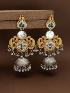 ABDESIGNS Elegant German Silver Plated Dangler Jhumkas Earrings