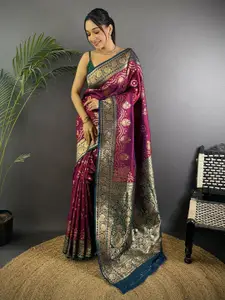 elora Woven Design Zari Silk Blend Banarasi Saree