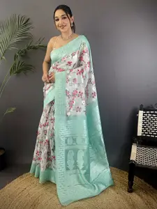 elora Floral Zari Silk Blend Banarasi Saree