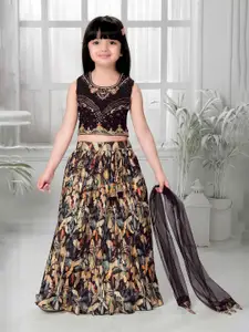 Lagorii Girls Embroidered Beads and Stones Ready to Wear Lehenga & Blouse With Dupatta