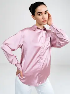 SOTBELLA Satin Relaxed Fit Formal Shirt