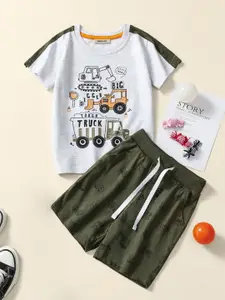 INCLUD Boys Printed T-shirt with Shorts
