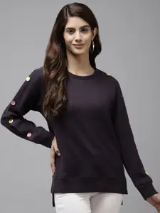 The Roadster Lifestyle Co. Textured Self Design Pullover