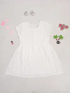 Creative Kids Creative Girls Self Design Schiffli Fit & Flare Dress