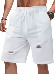 StyleCast x Revolte Men Mid-Rise Distressed Shorts