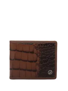 Da Milano Men Textured Quilted Leather Two Fold Wallet