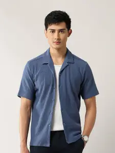 Arrow Men Relaxed Fit Textured Cuban Collar Cotton Casual Shirt