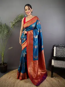 elora Woven Design Silk Blend Banarasi Saree