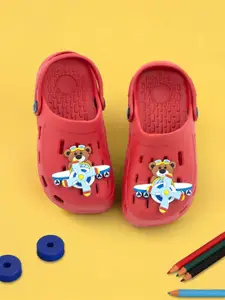 Yellow Bee Boys Pilot Bear & Jet Rotating Charm Clogs