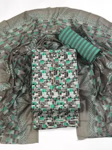 Panzora Geometric Printed Soft Cotton Unstitched Dress Material