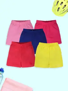 KiddoPanti Girls Pack Of 5 Cycling Shorts