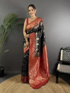 elora Woven Design Silk Blend Banarasi Saree